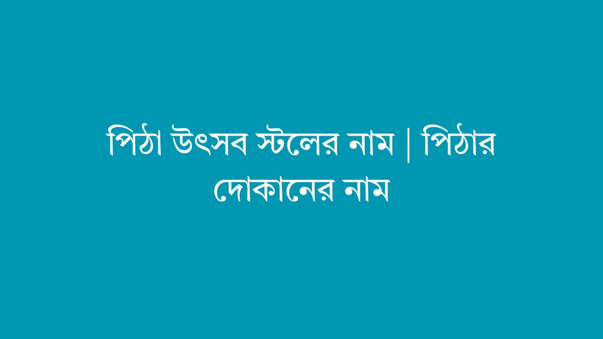 পিঠা উৎসব স্টলের নাম | পিঠার দোকানের নাম পিঠা উৎসব স্টলের নাম