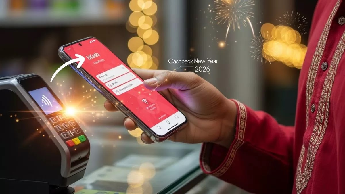 bKash NFC New Year Deals: একবার পেমেন্টেই মিলছে ক্যাশব্যাক ও রিওয়ার্ড bKash NFC New Year Deals 2026